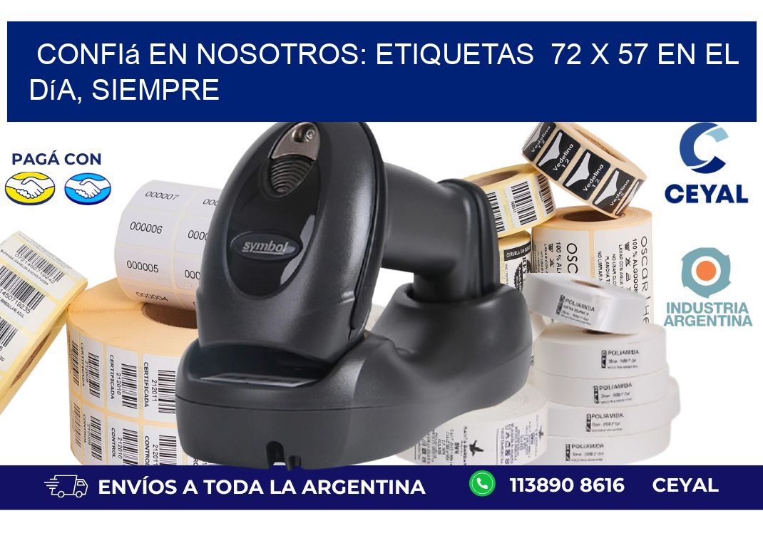 Confiá en Nosotros: Etiquetas  72 x 57 en el Día, Siempre